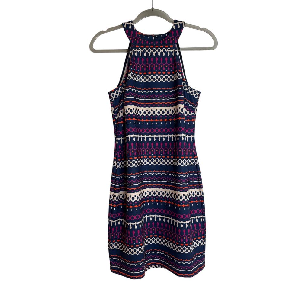 Trina Trina Turk Halter Neck Mini Dress Size S Multicolor Stretch Resortwear